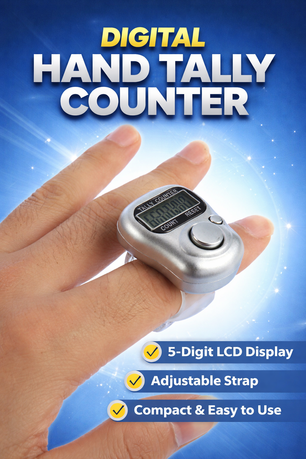 Digital Ring Jap Counter – Adjustable Finger Tally Counter